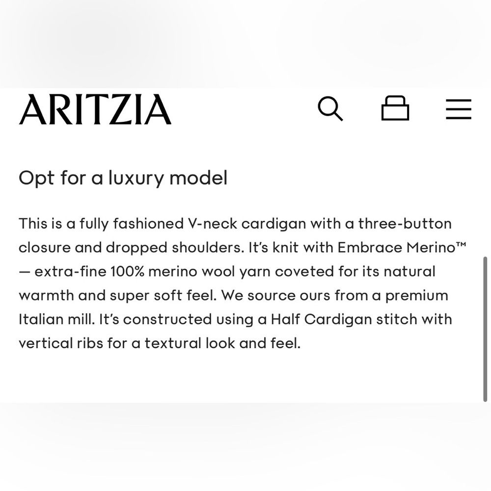NWT Aritzia Babaton Canberra Merino Wool Cardigan in Black Size Small - Picture 2 of 14